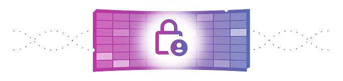 Illustration of a secure digital registry with a user access icon and connected network nodes.